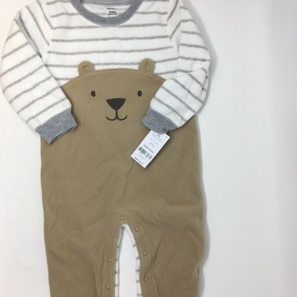 carter's bear fleece jumpsuit